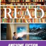 a pin with 3 photos related to books and reading for the best fiction survival books guide.
