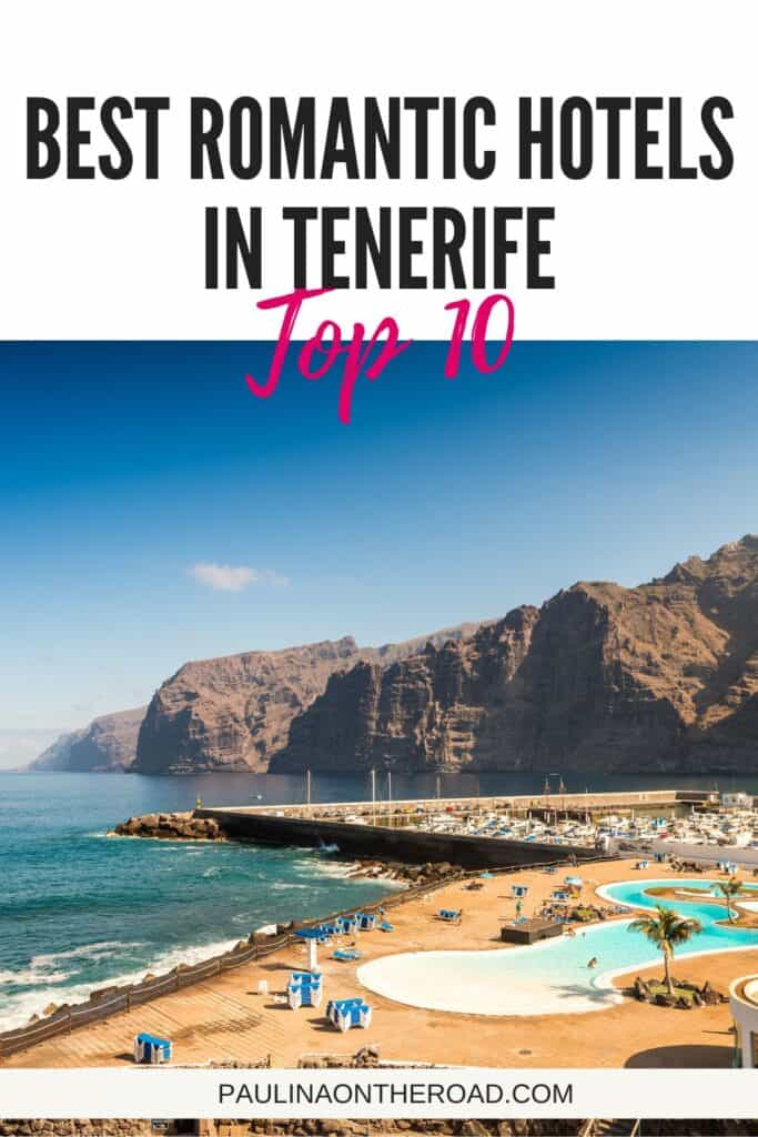 a pin with an aerial view with a Tenerife coast, Romantic Hotels In Tenerife