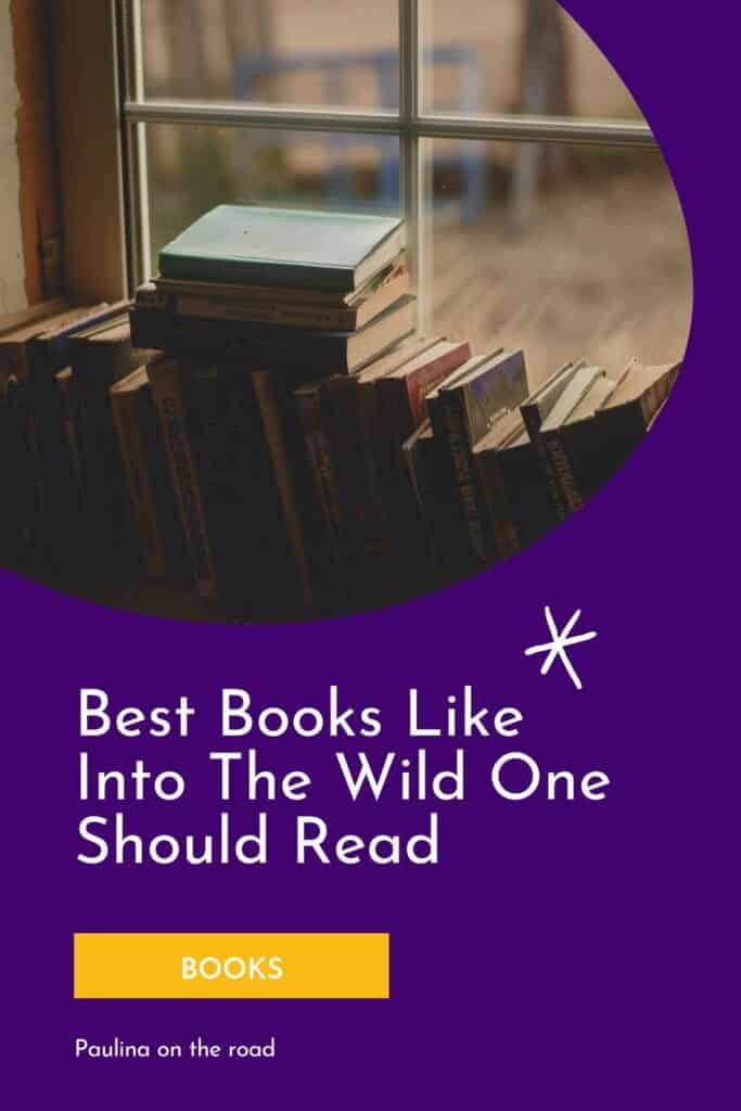 a pin with a shelve of books, Best Books Like Into The Wild