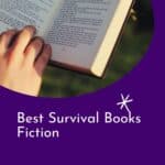 a pin with a person reading one of the Best Survival Books Fiction