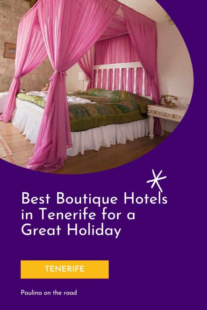 a pin with a lovely bedroom at one of the Best Boutique Hotels in Tenerife