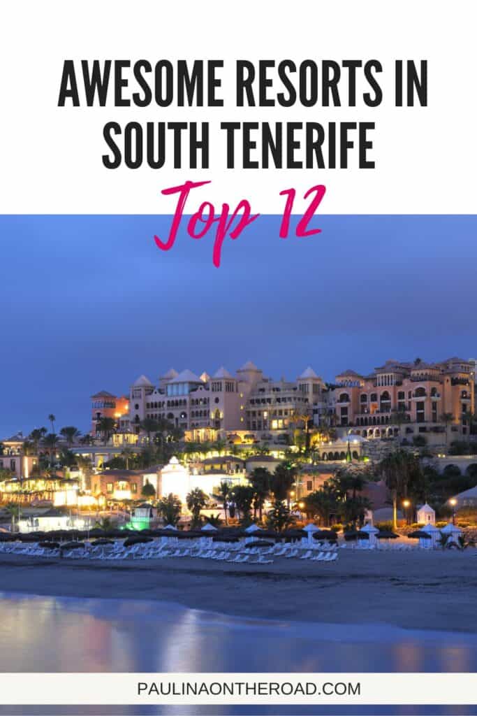 a pin with one of the best Resorts in South Tenerife seen from the sea