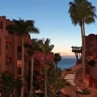 exterior of the Ritz-Carlton in Tenerife with arabic architecture and sea view