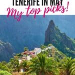 Pinterest pin about fun things to do in Tenerife, greenery and mountainous region for hiking