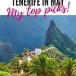 Pinterest pin about fun things to do in Tenerife, greenery and mountainous region for hiking