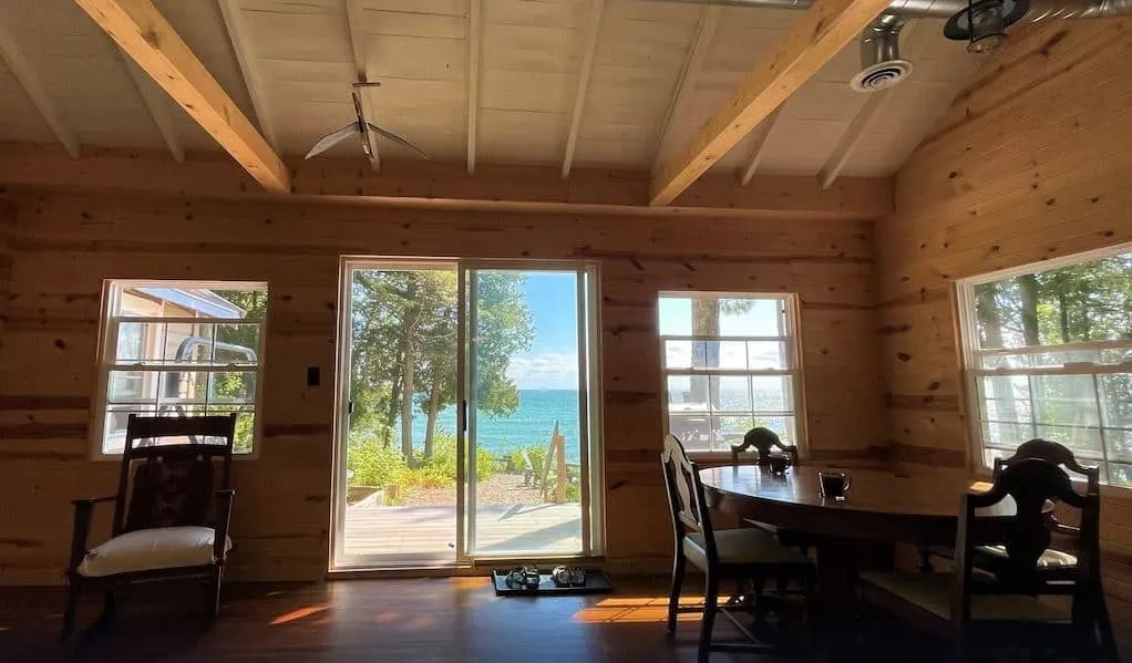 lake seen from the interior of the Beachfront House on Amazing Lake Michigan - Jackson Port