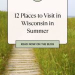Pinterest pin about places to visit in wisconsin in summer showing a path in kohler andrae state park