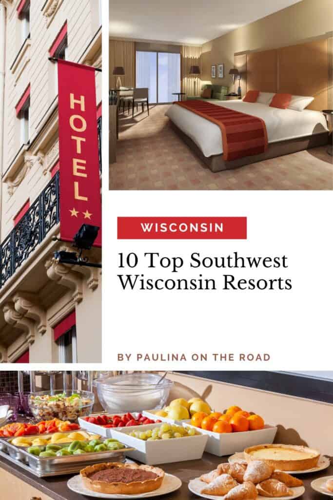 a pin with 3 photos related to southwest wisconsin resorts