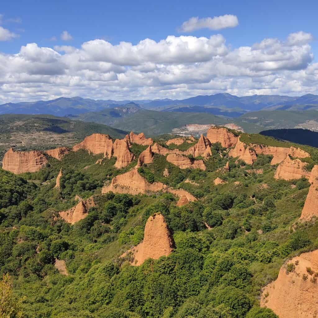 Landscape of Las Médulas, a gold mine in Spain