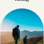 a pin with 2 people hiking in the mountains, Where To Stay In Tenerife For Hiking