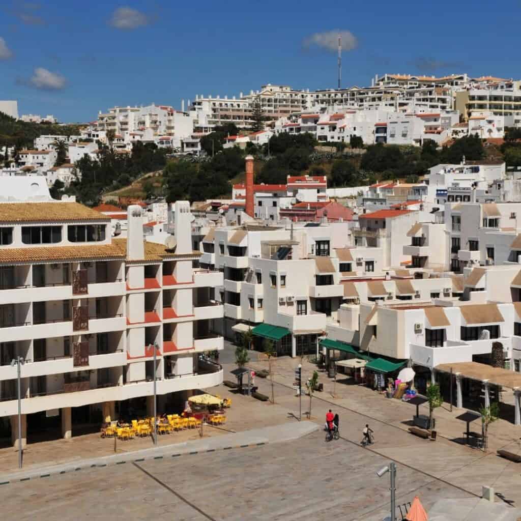 Old town albufeira town center in daytime