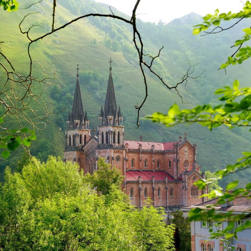 covadonga sanctuary in asutrias, one of unique places to visit in spain