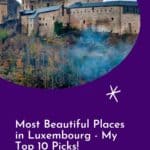 Pinterest pin about things to do in luxembourg, vianden castle in a winter day