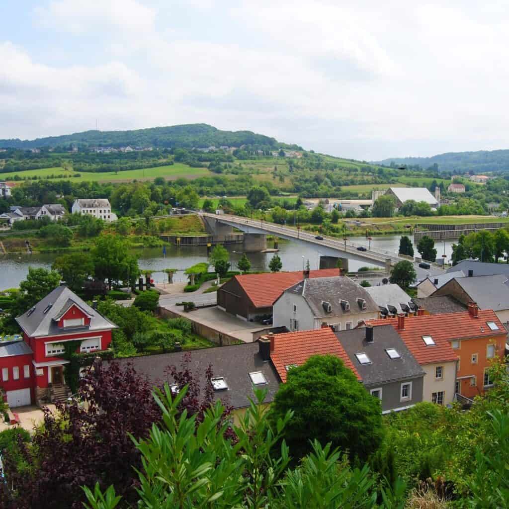 View over Schengen town in Luxembourg