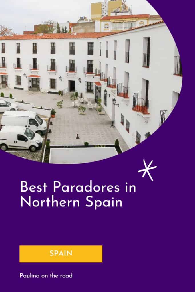 a pin with the exterior of one of the Best Paradores in Northern Spain