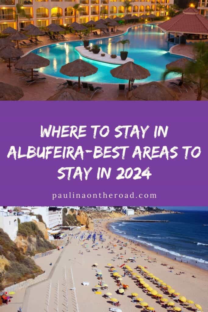 a pin with 2 photos of accommodation in albufeira, Where To Stay In Albufeira