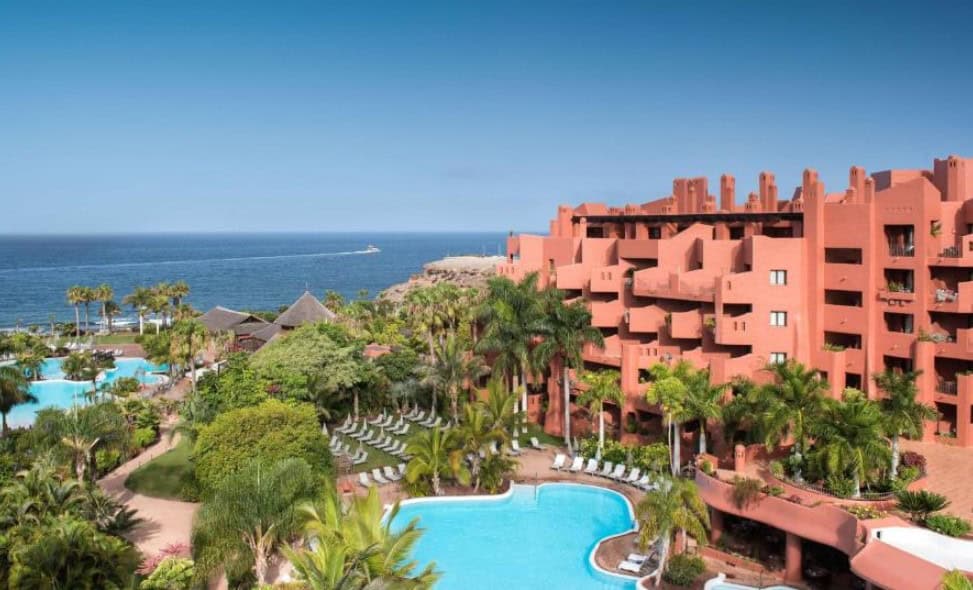 aerial view of the Tivoli la Caleta Resort in Adeje, Tenerife, Where To Stay In Costa Adeje