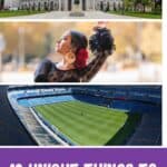 Pinterest pin about unique things to book in madrid showing photo of royal palace, flamenco dancer, and santiago bernabeau stadium