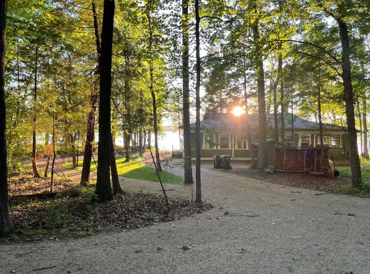 Beachfront Cottage with Rustic Charm in Door County at sunset