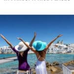 a pin with 2 happy girls at a Luxury Accommodation In Paros