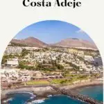 a pin with an image of a coast with buildings, Where To Stay In Costa Adeje