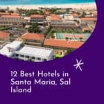 a pin with some of the Best Hotels in Santa Maria seen from above.