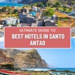 a pin with 2 photos related to best hotels in Santo Antao