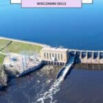 an aerial view of a dam on the water