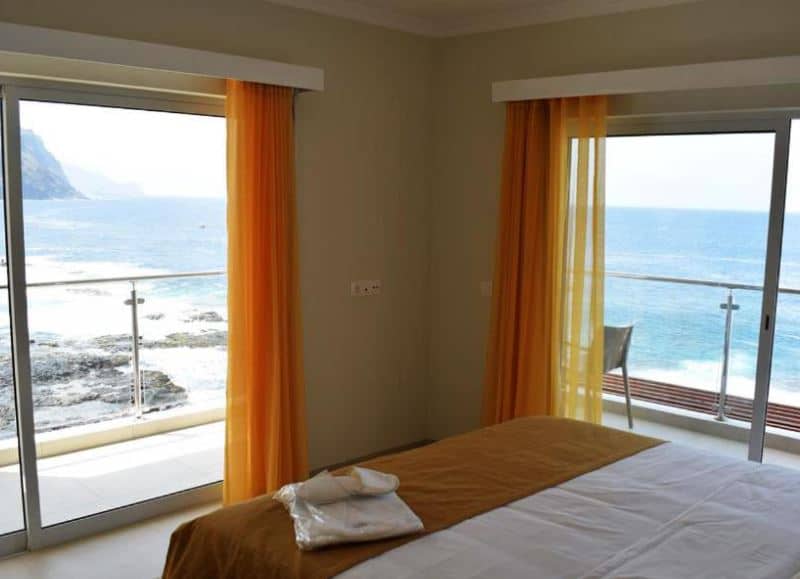 bedroom with sea view at Tiduca Hotel in Ponta Do Sol, Cape Verde