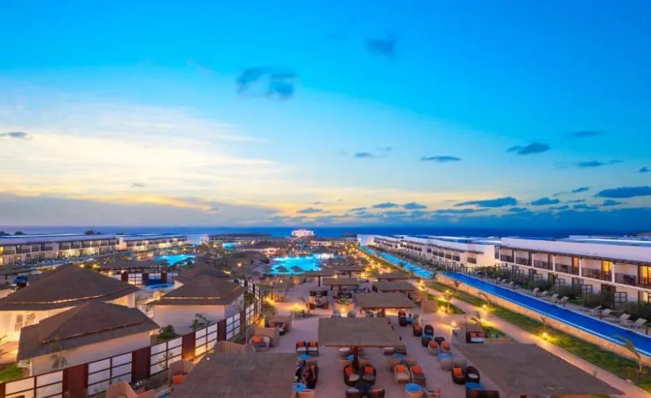 lounge area with pool and accommodations at Meliá Llana Beach Resort & Spa in Santa Maria, Cape Verde