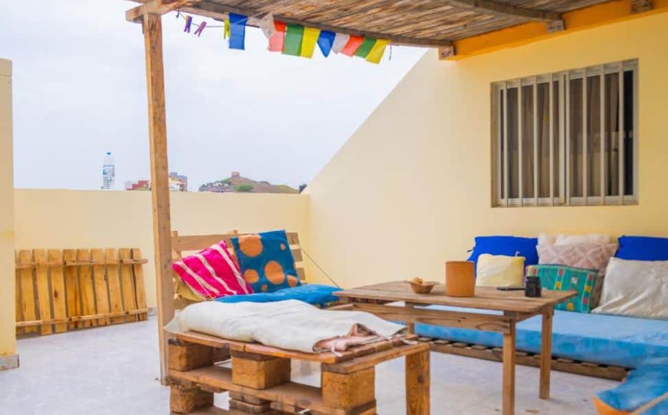 lounge area with views at Simabo's Backpackers' Hostel