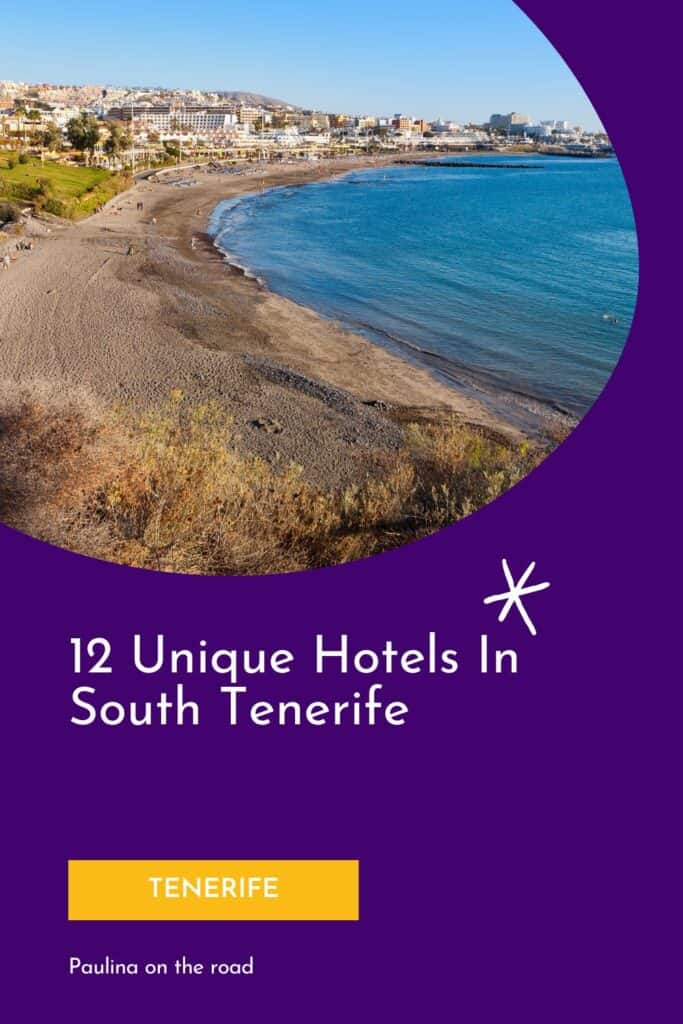 a pin with a beach in Tenerife. Hotels In South Tenerife