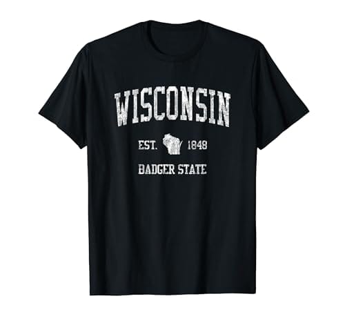 wisconsin badger state black t - shirt