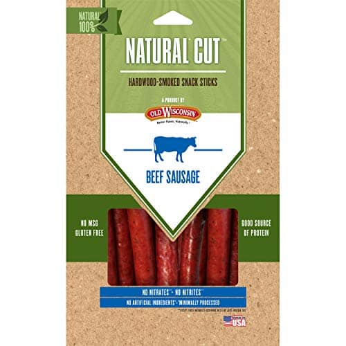 a package of natural cut beef sausage sticks