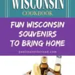 cover of best of the best from Wisconsin cookbook; Wood Beer Box - Drink Box Snacks Tray - Table Stand Caddy with slots for glasses, chips, nuts