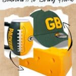 Green Bay Packers 3D Football Plastic Mug; GB Yellow Hat Cap; cheese hat