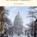 View of Madison Capitol Building as seen at the end of a snow-covered