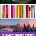 a pin with a collage of 3 photos related to europe coffee table books