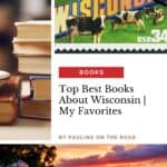 a pin with a collage of photos related to best books about wisconsin