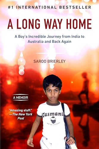 a long way home cover with an indian kid and a red background