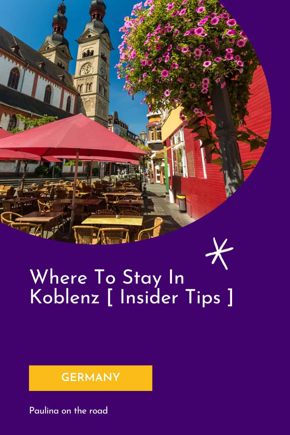 a pin with a typical street in Koblenz. Where To Stay In Koblenz