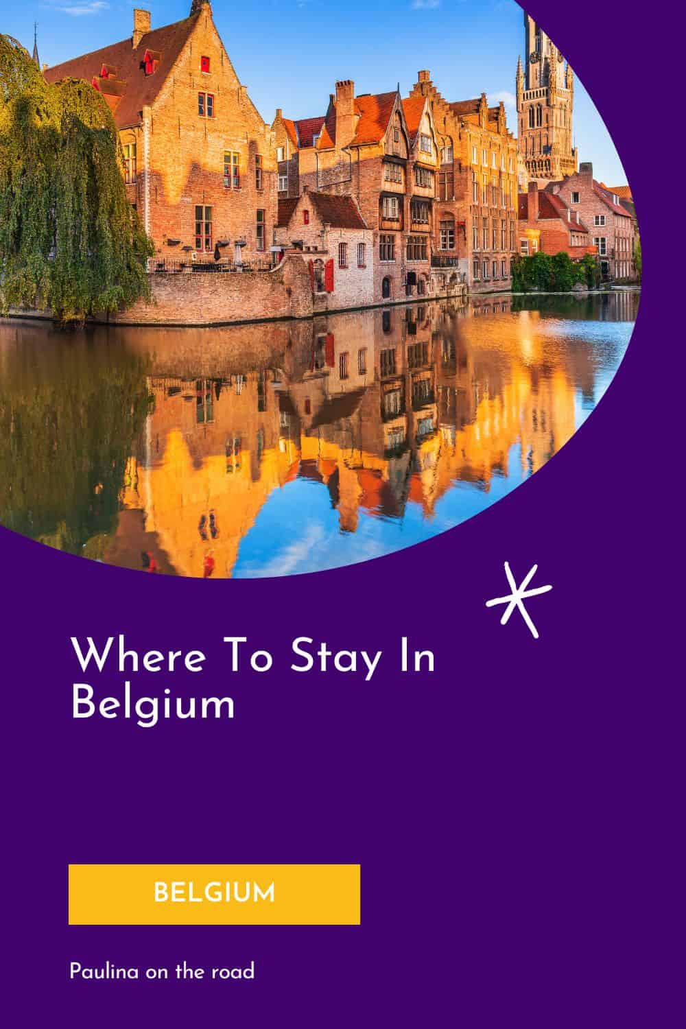 a pin with a street with building next to a river in Belgium. Where to stay in Belgium