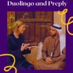 a woman talking to a muslim man in middle east