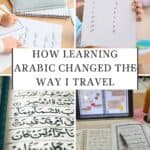 top view of arabic writing, arabic in the notebook, an arabic board, notes in a notebook with a tab